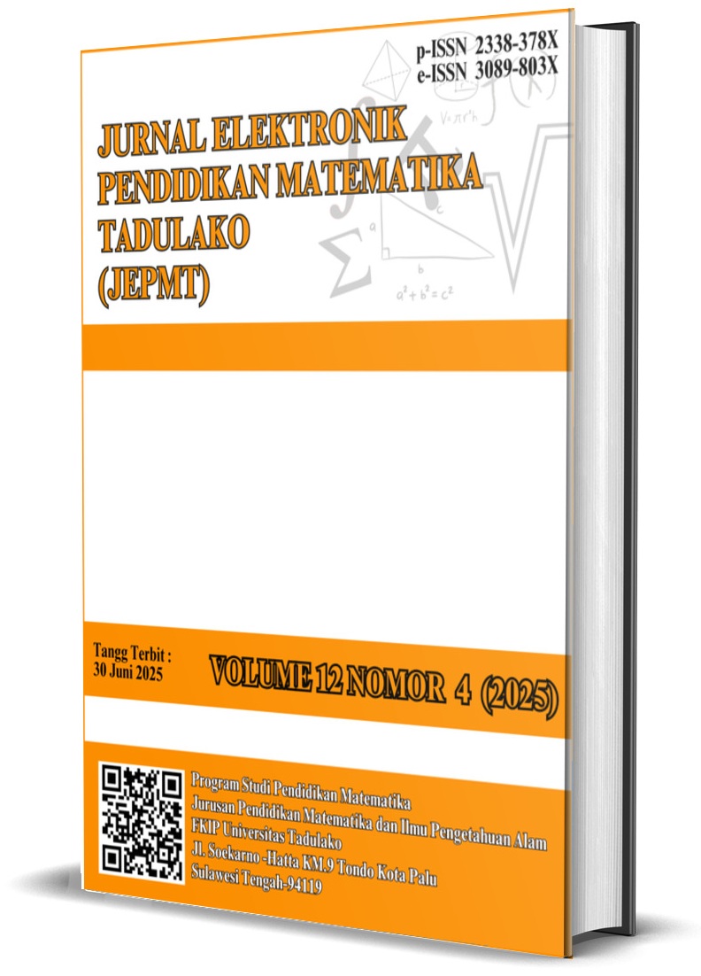 					View Vol. 12 No. 4 (2025): Jurnal Elektronik Pendidikan Matematika Tadulako (JEPMT)
				